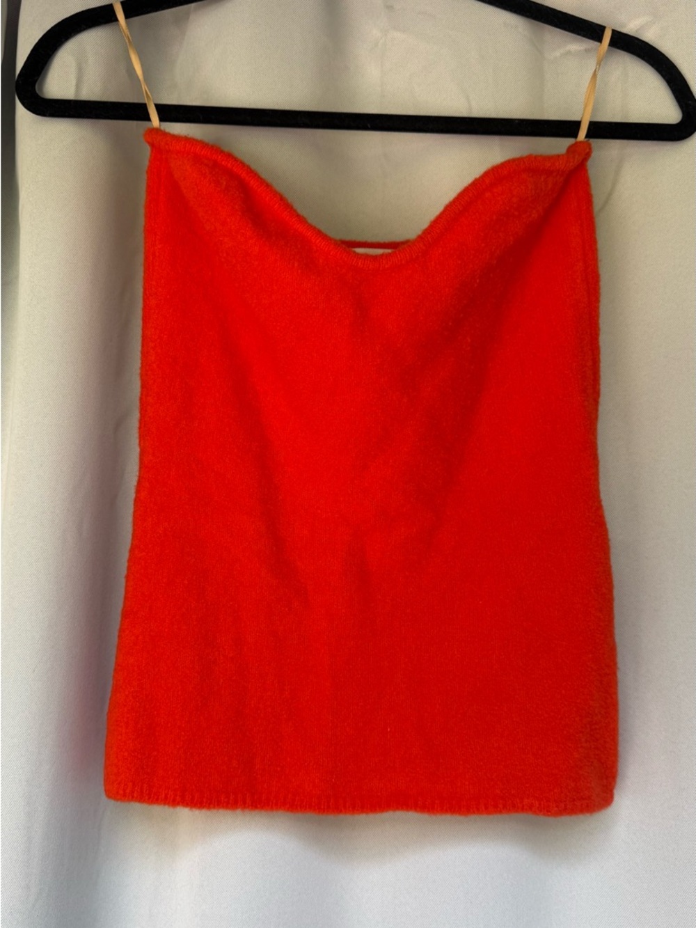 Nanushka Vibrant Orange Fuzzy Knit Top